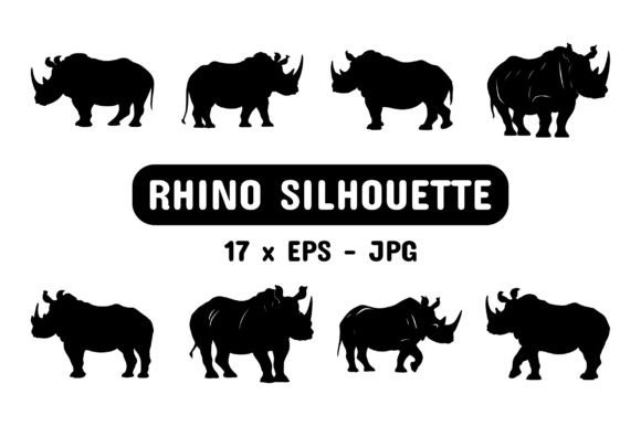 Download Rhino Silhouette Set Collection Bundle - Rhino Collection