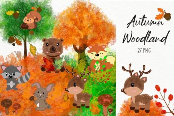 Download Watercolor Autumn Animals - Autumn Collection