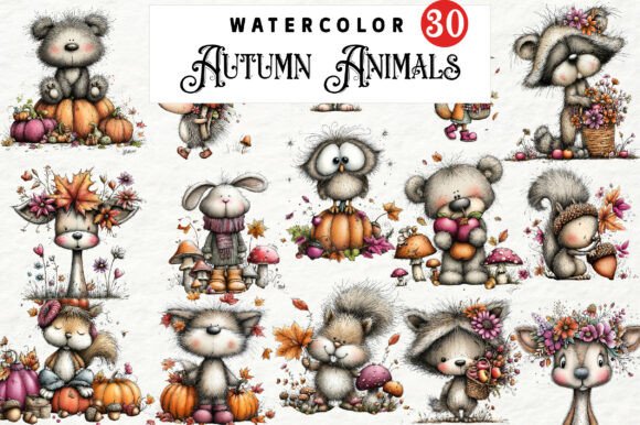 Download Whimsical Autumn Animals Clipart - Autumn Collection