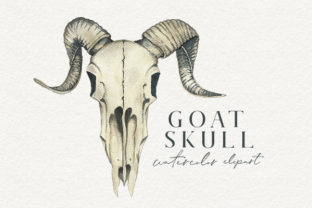 Download Watercolor Goat Skull Clipart - Goat Collection