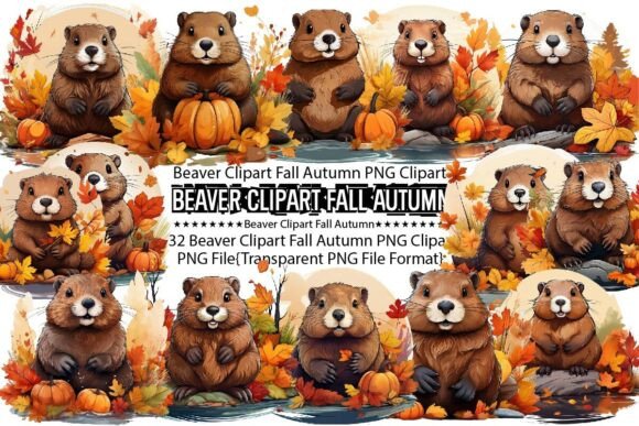 Download Beaver Clipart Fall Clipart Autumn PNG - Autumn Collection