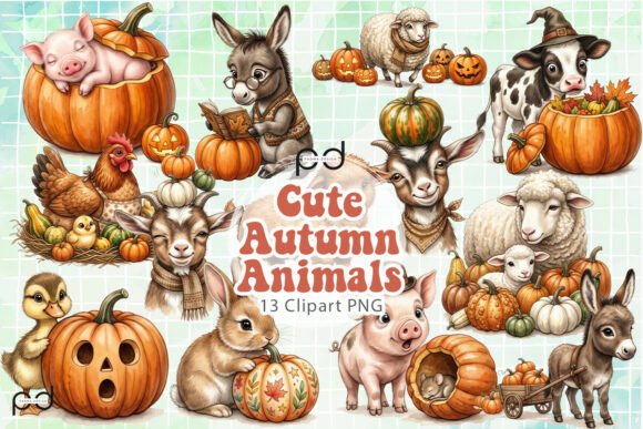 Download Cute Autumn Animals Clipart Graphics - Autumn Collection