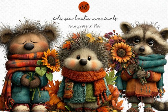 Download Whimsical Autumn Animals Clipart PNG - Autumn Collection