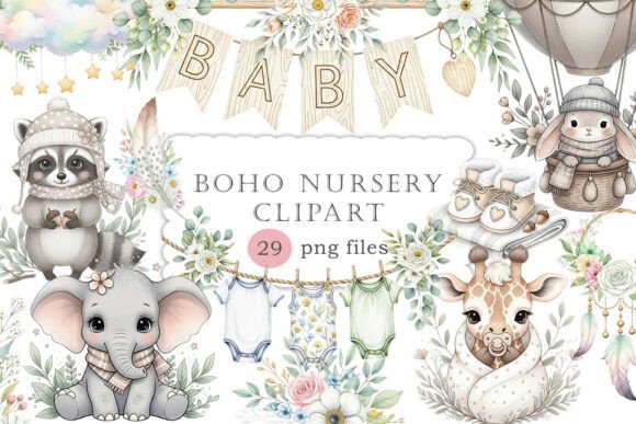 Download Baby Shower Clipart,Boho Nursery Clipart - Premium Resources