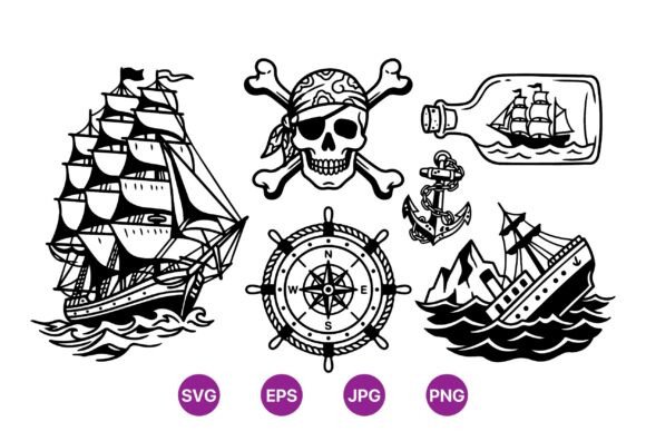 Download Vintage Pirate Nautical Clipart - Nautical clipart Collection