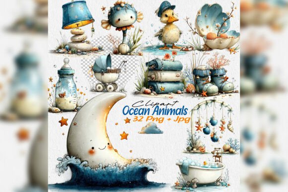 Download Baby Ocean Nursery Clipart Set - Premium Resources