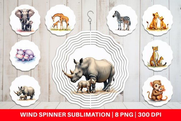 Download Watercolor Safari Nursery Wind Spinner - Safari nursery Collection