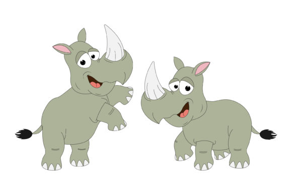 Download Cute Rhino Animal Cartoon - Rhino Collection