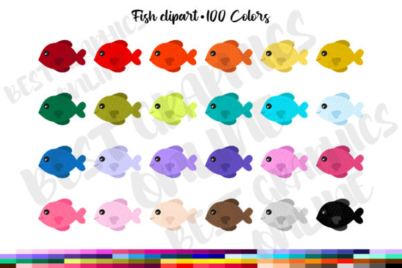 Download Rainbow Cute Fish Clip Art Set - Cute fish clip art Collection