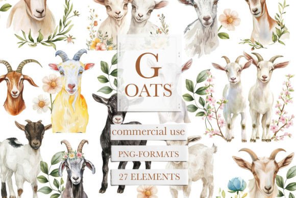 Download Cute Goat Png, Goat Watercolor Clipart - Goat Collection