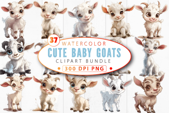 Download Cute Baby Goat Nursery Animal Clipart - Goat Collection