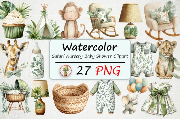 Download Safari Nursery Baby Shower Clipart - Safari nursery Collection
