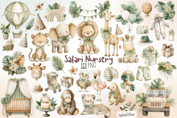 Download Safari Nursery Clipart Bundle - Safari nursery Collection