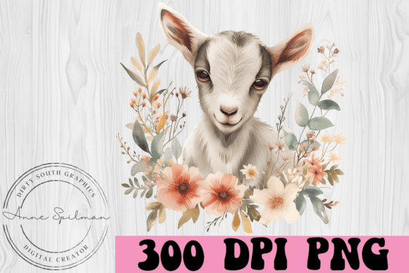 Download Floral Boho Baby Goat - Goat Collection