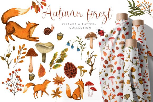 Download Autumn Forest Clipart Pattern Pack - Autumn Collection